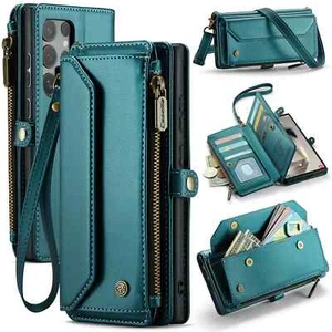 Crossbody for Samsung Galaxy S24 S23 Ultra S22 S21 S20 Case Wallet Card Holder - Picture 1 of 19