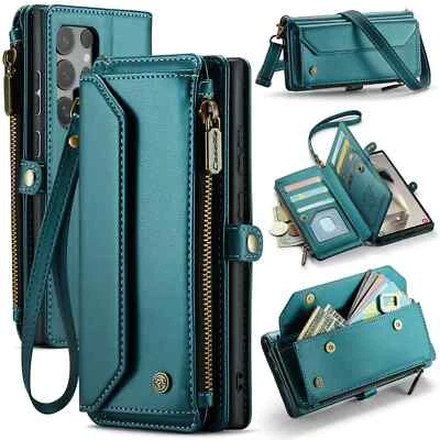 CYBERLAND Crossbody for Samsung Galaxy S24 S23 Ultra S22 S21 S20 Case Wallet Card Holder