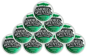 Smokey Mountain wintergrüner Beutel koffeinhaltiges Kräuterkauen 10 Dosen - Bild 1 von 3
