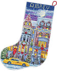 Letistitch Counted Cross Stitch Kit Winter Townhouse Stocking L8085