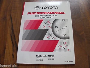 TOYOTA COROLLA AURIS 01/2009 RICHTZEITEN Katalog ARBEITSWERTE WERKSTATT HANDBUCH - Bild 1 von 1