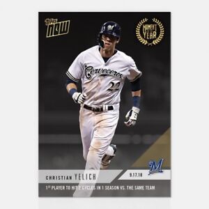2018 TOPPS NOW #MOY-8 CHRISTIAN YELICH 2 CYCLES IN SAME SEASON VERSUS SAME TEAM