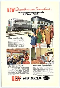 1947 NEW NEW YORK CENTRAL RAILROAD WATER LEVEL ROUTE FULL PAGE PRINT AD Z4337 - Picture 1 of 2