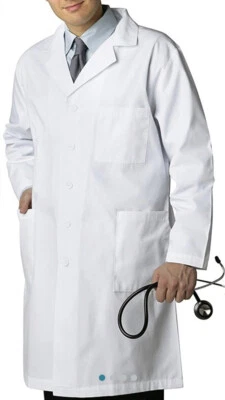 Adar Universal Unisex Lab Coat Classic 39" Length White Size 38 NEW - Image 1 of 2
