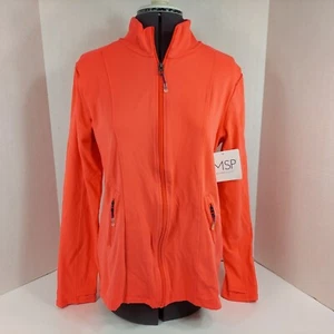 MSP Miraclesuit Womens L Full Zip Activewear Jacket Neon Red High Visibility New - Picture 1 of 9