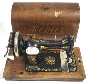 Antigua máquina de coser de manivela manual Köhler BD966 - Imagen 1 de 14