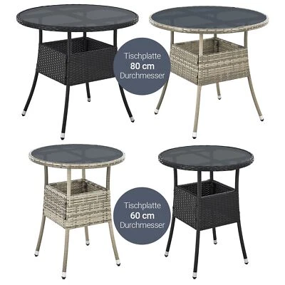 Gartentisch Rund Tisch Balkontisch wetterfest Outdoor Beistelltisch Juskys® - Bild 1 von 4