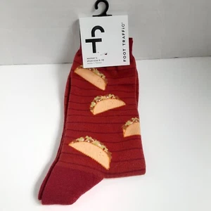 Foot Traffic Taco Socks Women's Casual Novelty Crew Socks Fun Food New NWT - Picture 1 of 7