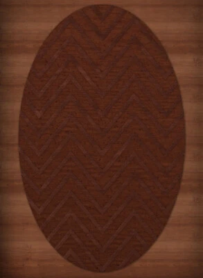 Red Transitional Hand Hooked Stripes Chevrons Zig Zags Area Rug Striped DV4 - Image 1 of 2