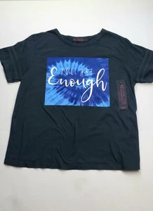Neu mit Etikett Love for Humanity Couture Grafik-T-Shirt "You Are Enough" schwarz Gr. LG. - Bild 1 von 4