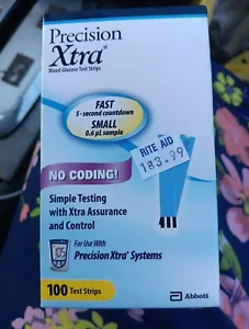 Precision Xtra Blood Glucose Sugar Testing Strips - Picture 1 of 4