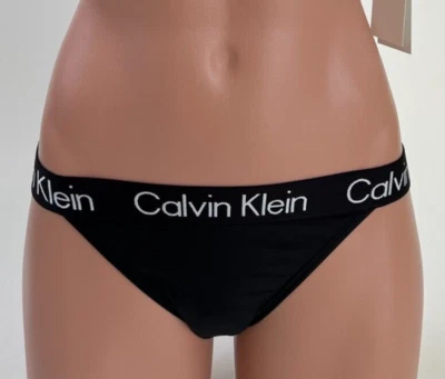 Calvin Klein Swimwear Women UPF50+ Bikini Bottom w/ Logo  Black  S  NWT - Image 1 of 4