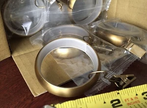 Pottery Barn Quiet-Glide Brass Color Curtain Clip Rings Lg 1.25" - Set of 10 - Picture 1 of 1