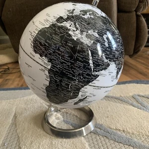 Globo mondiale da scrivania 13" Full Circle Vision come nuovo Tawain argento nero - Foto 1 di 6