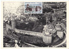 1960 Chateau de Fougeres - French Postcard (B&W) with Appropriate Stamp & Cancel