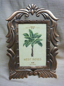 New COPPER / BRONZE METAL West Indies PHOTO FRAME for 4x6 Picture Hang or Stand - Bild 1 von 8