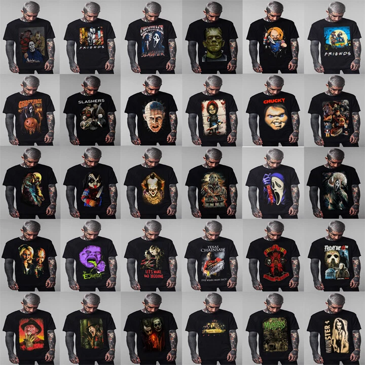 THE BEST COLLECTION OF HORROR HALLOWEN BLACK T SHIRTS - Image 1 of 1