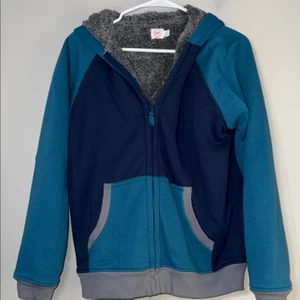 Sudadera con capucha polar Wonder Nation azul y gris XXL - Imagen 1 de 14