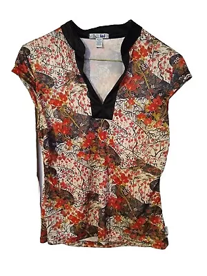 🪭 [CYBERPUNK] Vtg Y2K V Neck Silky China Japan Asia Satin Top Cheongsam LEI - Image 1 of 3