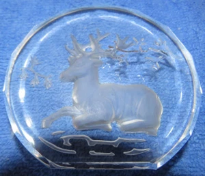 Vintage Danbury Mint Rentier/Hirsch - 12 Wildlife Kristalle - Briefbeschwerer - 3" - W Germany - Bild 1 von 3