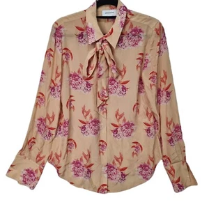 BANDED TOGETHER 100% Silk Floral Blouse & Tie US 4 AU 8 Excellent Condition - Picture 1 of 7