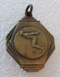 1937 CROSSING THE LIEGE - Belgien Bronze Schwimmmedaille / Medaillon - C.R.B.G. - - Bild 1 von 6