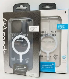 Speck Presidio Perfect-Clear MagSafe Case for iPhone 13 Pro w/ Built-In Magnets - Picture 1 of 6