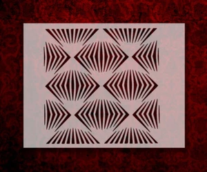 Illusion Pattern Lines 8.5" x 11" Stencil FAST FREE SHIPPING (642) - Picture 1 of 1