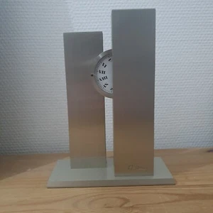 Michel Fleury Horloge NYCTHEMERALE circa 1970 Acier brossé  - Picture 1 of 12