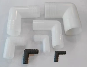 Hose joiners - ELBOW,  3/8" (10mm) to 2" (52mm) bore hose sizes - Picture 1 of 8