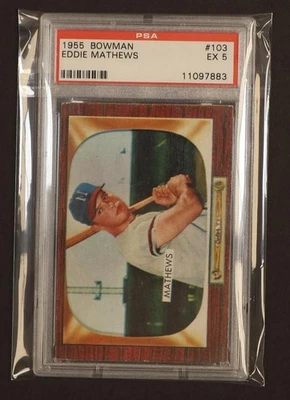 1955 Bowman Eddie Mathews #103 PSA 5 - Image 1 of 2