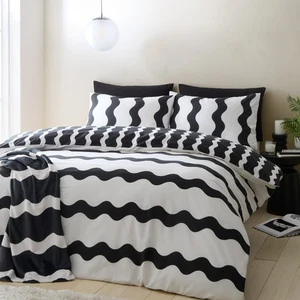 Pineapple Elephant Waves Reversible Duvet Cover Bedding Set Or Throw Black/White - Picture 1 of 40