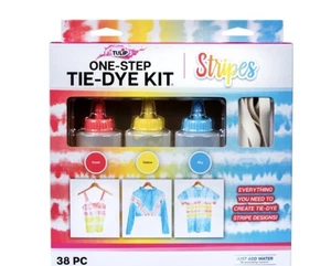 Tulip One-Step Tie-Dye Kit, Stripes, (Coral, Yellow and Sky Blue), 38 Pieces - Picture 1 of 1
