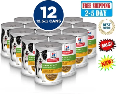 Hill's Science Diet Senior Vitality Adult 7+ Wet Dog Food Chicken & Vegetable