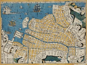 "Mapa de Hizen Nagasaki" 1802 impresión en color mapa antiguo tamaño H 13,7 x W 17,9 pulgadas - Imagen 1 de 2