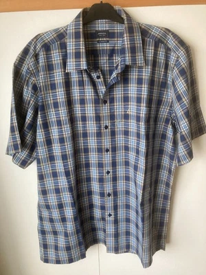 Arrow USA 1851 Casual Blue & Brown Check Classic Fit Short Sleeve Shirt Size XXL - Image 1 of 4