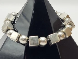 Mexiko 925 Kugel Würfel Armband Modernist Sterlingsilber über 45 Gramm 8+ mm - Bild 1 von 10
