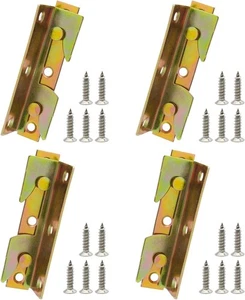 4 Set Bed Frame Rail Fitting Brackets Woodworking Connector Accessories Hardware - Picture 1 of 7