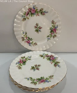 Royal Albert Moss Rose Montrose Gold Floral Porcelain Dessert Plates 6 Piece - Picture 1 of 6