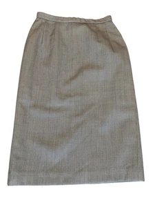 Pendleton Vintage Pure Virgin Wool Size 6 Pencil Skirt Check Navy White Green - Picture 1 of 9