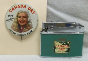 Encendedor seco vintage Canadá (Penguin, JPN) y botón de pin Super Circus Club, EXL - Imagen 1 de 7