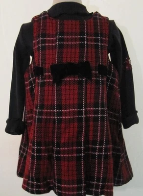 Conjunto de 2 piezas de jersey a cuadros rojo Koala para niños y camisa negra talla 3T Foto 1 de 4