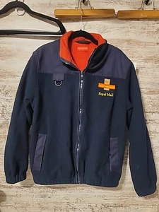 De colección ROYAL MAIL Vellón Pequeño Azul Marino Cremallera Completa Hombres Bolsillos Logo Británico Cartero - Imagen 1 de 4