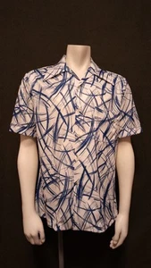 NUEVO CON ETIQUETAS 1970 Don Loper California Abstracto Disco Camisa Abotonada Collares de Daga - Imagen 1 de 8