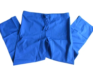 Nurse Scrub Dickies Bottom Blue Size Medium Large Drawstring Waist Medical - Picture 1 of 8