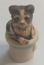 Harmony Kingdom Cherubini The Cat Mad Hatters Hat Trinket Box Figurine