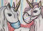 Unicorn Collectible Art Pint 5X7 Signed Vintage Style By Artist Ksams Quarantine