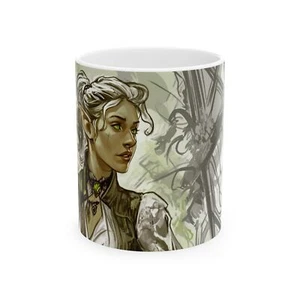 Fantasy-Themed Ceramic Mug, Elven Art Illustration, Unique Coffee Cup, [...] - Picture 1 of 15