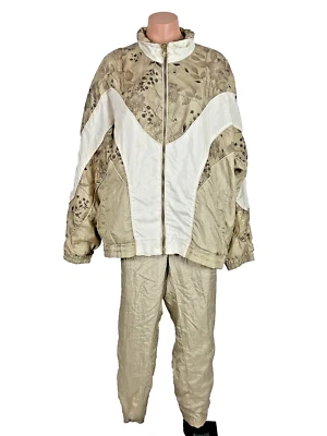 VTG 90s Active Frontier Women's Gold Metallic Nylon Windbreaker Tracksuit XL/L - Image 1 of 4
