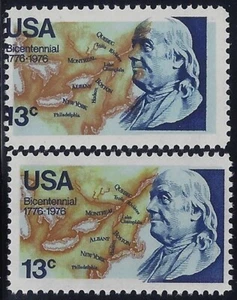 1690 - 2-Way Color Shift Error / EFO "Benjamin Franklin" Mint NH (Stk14) - Picture 1 of 1